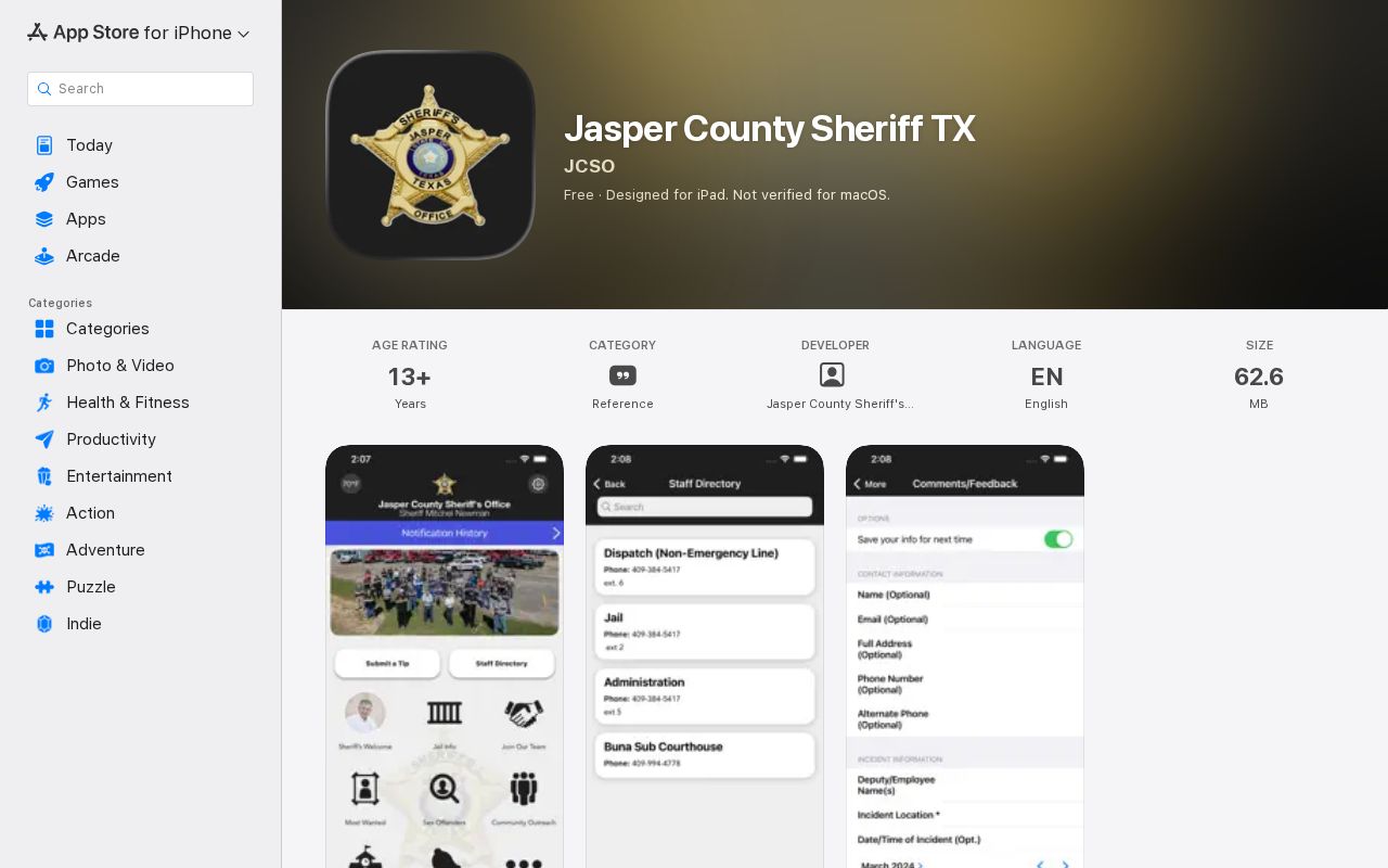 Jasper County Jail inmate information app used before a release-record request
